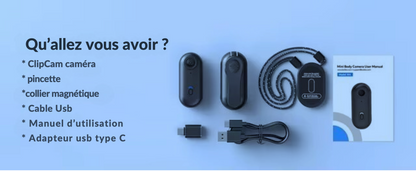 ClipCam Mini camera portative magnétique
